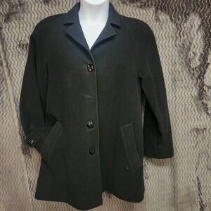 Pendleton Coat Womens 6 Wool Cashmere Black Quiet Luxury Minimalist‎ READ